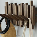 Wall Mounted Piano Coat Rack| Coat Rack Wall Mount| Flip Down Hook Rack 5 Hooks| Entryway Wall Art Hook,Made of Acacia Wood (Wood Wax Oil Dyed Walnut Color).Wall Art by CozyNest Decor