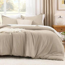 Litanika Khaki Comforter Set Full Size, 3 Pieces Solid Bedding Comforter Set, All Season Down Alternative Bed Set (79x90In Comforter & 2 Pillowcases) by CozyNest Decor