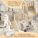 KORIMEFA 8 in 1 Toddler Slide Set, Kids Slide for Toddlers Age 1-3, Toddler Climber PlaySet with Basketball Hoop and Ball, Outdoor Indoor Kids Playground for Toddlers 1-3, Beige by TinyTreasures Baby Boutique