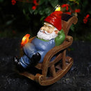 Solar Garden Gnome Statue Outdoor Decor, Patio Gnomes, Outside Yard Sculptures & Statues, Resin Figurines Gift for Women, Mom, Grandma by CozyNest Decor