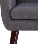 HUIMO Accent Chairs Set of 4, Upholstered Button Tufted Armchair, Linen Fabric Sofa Chairs for Bedroom, Living Room, Mid Century Modern Comfy Reading Chair (4, Grey) by CozyNest Decor