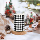 Flickering Flameless Candles, Black White Rhombuses Checkered LED Candles with Remote Timer, Set of 2 Battery Operated Candle for Valentine Wedding Birthday by GreenHaven Gardens
