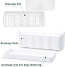D'vine Dev 12 Inch Window Box Planter, Rectangle Plastic Herb Planter with Drainage Holes and Saucer, Indoor Succulent Cactus Vegetable Pot for Windowsill, Garden Balcony, White, Set of 2, 76-X-A-2 by GreenHaven Gardens