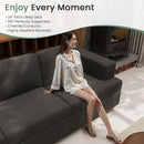 3 Seater Corduroy Couch for Living Room, 89” Black Cloud Sofa, Deep Seat Floor Couch for Bedroom, Futon Modern Sofa Sectional Bed, Black Corduroy by CozyNest Decor