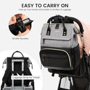 LOVEVOOK Diaper Bag Backpack, Baby Bag with Changing Station, Large Diaper Backpack for Mom Dads, Waterproof Leather Mommy Bag for Boy and Girl, Travel Essential Baby Shower, Black-Grey by TinyTreasures Baby Boutique