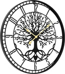 Tree of Life Wall Clock – Elegant 24-Inch Oversized Metal Farmhouse Decor for Living Room, Modern Battery Operated Wall Clock with Silent Operation by CozyNest Decor