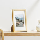 Vittanly 8x12 Picture Frames Set of 9, Shatter Resistant Plexiglass, Display 6x8 Pictures with Mat or 8x12 without Mat, Photo Frames for Wall or Tabletop, Engineered Wood, OAK by CozyNest Decor