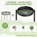 iDavosic.ly 5 Tier Large Plant Stand Indoor with 10 Inch Wide Tray, Tiered Corner Metal Outdoor Flower Display Holder Shelf, Folding Tall Rack for Patio Porch Living Room, Modern Black by GreenHaven Gardens