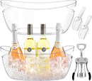 Ice Buckets for Parties,Ice Bucket Bowls of 2pcs with Scoops(2pcs)&Metal Wine Bottle Opener,5.5L Large Clear Acrylic Ice Champagne Buckets Tub for Parties,Mimosa Bar Supplies,Beer,Beverage&Drinks by CozyNest Decor