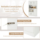 71" Tall Kitchen Pantry Cabinet with Charging Station Wooden Buffet Cupboard Sideboard