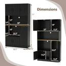 71" Tall Kitchen Pantry Cabinet with Charging Station Wooden Buffet Cupboard Sideboard