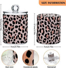 2 Pack Qtip Holder Dispenser Rose Gold Black Leopard Bathroom Storage Canister Lid Acrylic Plastic Apothecary Jar Set Vanity Makeup Organizer for Cotton Swab/Ball/Round Pads, Floss by CozyNest Decor
