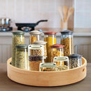 12in Bamboo Lazy Susan Organizer for Countertop and Cabinet with Large and Stable Chassis,Round Rotating Bamboo Tray for Station Organizer,for Kitchen Bathroom Laundry Room (12in) by CozyNest Decor