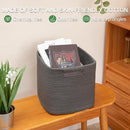 OIAHOMY Storage Cubes 11 Inch Storage Bins-3 Pack, Cotton Rope Woven Baskets for Organizing, Square Baskets for Shelves Organizer, Classroom, Toy Basket, DarK Grey by TinyTreasures Baby Boutique
