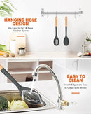 Silicone Cooking Spoons, Great for Scooping Sides and Serving Hearty Stews, BPA-Free Matte Silicone, Wooden Handle Serving Spoon for Nonstick Cooking Surfaces (Grey) by CozyNest Decor