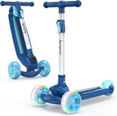 Besrey Kick Scooter for Kids Ages 3-10, 3-Wheel Folding Scooter with Adjustable Height, LED Light Wheels, Extra Wide Deck for Outdoor Activities by TinyTreasures Baby Boutique