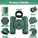 300x25 Binoculars for Adults and Kids, High Powered Mini Pocket Binoculars with Phone Adapter, Waterproof Compact Telescope for Bird Watching, Hunting, Concert, Theater, Opera, Traveling, Sightseeing by TinyTreasures Baby Boutique