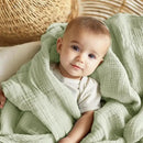 EMME Muslin Baby Blankets 100% Cotton 4-Layer Swaddle 40"x50" Lightweight Soft Breathable for Toddler, Infant, Newborn All Season Gauze Blanket, Mint Green by CozyNest Decor