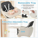 HONEY JOY Baby High Chair, 6-in-1 Eat & Grow Wooden Highchair/Toddler Chair with Removable Tray, 5-Point Harness, PU Cushion and Footrest, Convertible High Chair for Babies and Toddlers(Black) by TinyTreasures Baby Boutique
