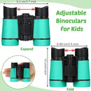 Hiboom 8 Set Kids Binoculars Bulk Shockproof Folding Children Mini Compact Binoculars Compass Magnifying Glass for 3-12 Years Boys Girls Kids Bird Watching Camping Outdoor Play by TinyTreasures Baby Boutique