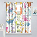Cartoon Dinosaur Curtains for Boys Girls Home Decor Childish Cute Dino Animals Print Pattern Rod Pocket Blackout Window Drapes for Nursery Baby Bedroom Playroom W21xL45in Decor by TinyTreasures Baby Boutique
