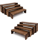 Large Display Wood Risers Wooden Stand 8 Tier Wood Racks Decorative Rectangular, 2 Set 8 Pieces Cupcake Stands Cologne Perfume Organizer Showcase Items(Brown) by CozyNest Decor
