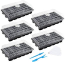 MIXC Seedling Trays Seed Starter Tray, 5-Pack Mini Propagator Plant Grow Kit Greenhouse with Humidity Vented Domes and Base for Seeds' Starting (40 Cells Per Tray, Total 200 Cells), Black by GreenHaven Gardens