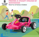 TOBBI 12V Electric Go Kart for Kids Battery Powered Ride on Car Outdoor Race Toy with Remote Control, Safety Belt, Music, LED Lights and Flags for Toddlers 3-8 Years, Pink by TinyTreasures Baby Boutique