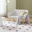 48" Small Loveseat Sofa, Modern Sherpa Mini Sofa Couch 2-Seater Fluffy Love Seat with Quilting Backs and Wood Legs for Living Room, Bedroom and Small Space, White by CozyNest Decor