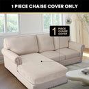 PrinceDeco Sectional Couch Covers Velvet Couch Cover for Dogs Washable L Shaped Couch Cover 1 Piece Individual Sectional Couch Covers with Elastic Bottom(Chaise Lounge,Ivory) by CozyNest Decor