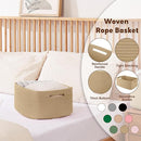 OIAHOMY Storage Basket for Shelves, Closet Cube Storage Bins Baskets for Clothes Blanket Towels, Baby Nursery, Toy Baskets Box, Woven Rope Basket, 17.72*12.99*7.87 IN, 2 Packs Jute Yellow by TinyTreasures Baby Boutique