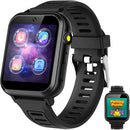 Smart Watch for Kids 4-12 Years Boys Girls,Smartwatch,Aluminum Case with Pink Sport Band,24 Games Camera Voice Music Video Player Recorder,Pedometer Flashlight, Birthday (Black) by TinyTreasures Baby Boutique