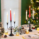 Sziqiqi Candle Holders 3-Arms Candelabra - Black Halloween Candelabras Metal Candleholder Stands Decoration for Thanksgiving Christmas by CozyNest Decor