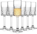 Champagne Flutes Set of 6, 7oz Square Champagne Glasses, Lead-Free Crystal Champagne Flute Glass, Unique Gift for Birthday, Wedding, Anniversary by CozyNest Decor