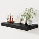 12 Inch Deep Black Floating Shelves, 24 x 12 Floating Shelf for Books, Rustic Wood Deep Wall Shelves for Home Storage & Display, 2" Thicked Shelves for Kitchen, Living Room, Bedroom, 1 Pack