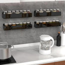 PMMASTO Adhesive Acrylic Spice Rack Organizer for Wall with Nano Double Sided Tape, Spice Shelf Organization for Kitchen Cabinet Door/Pantry Door, Wall Mount Seasoning Rack (Black - 4 Pack) by CozyNest Decor