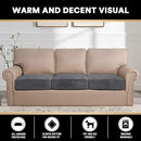 PrinceDeco Stretch Sofa Cushion Covers for Couches and Sofas,Soft Velvet Couch Seat Covers, Sofa Covers Washable, Seat Cushion Cover for 3 Couch Sofa Pet Friendly - Grey, Each Width Up to 29.5" by CozyNest Decor