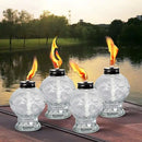 4 Pack Glass Table Torches, Citronella Table Top Torches with Wick and Cap for Outdoor, Refillable Landscape Lanterns for Yard, Patio, Christmas, Garden, Party Decor by GreenHaven Gardens