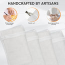 4 Piece White Small, Durable Organic Cotton Mesh Laundry Bag with Strong Zipper and Breathable Mesh, Delicate Laundry Bag for Underwear, Clothes, Pants and Socks by TinyTreasures Baby Boutique