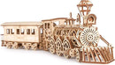 Wood Trick Wooden Toy Train Set with Railway - 34x7″ - Locomotive Train Toy Mechanical Model Kit - 3D Wooden Puzzles for Adults and Kids to Build - Engineering DIY Models for Adults to Build by TinyTreasures Baby Boutique