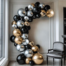 RUBFAC Silver Balloons 129pcs Different Sizes 18 12 10 5 Inches, Metallic Balloon Garland Arch Kit for Birthday Party Graduation Wedding Holiday Decoration by TinyTreasures Baby Boutique