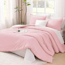 Litanika Pink Twin/Twin XL Comforter Set, 2 Pieces Girls Teen Kids Cute Soft Solid Bedding Comforter Set, All Season Bed Set (66x90In Comforter & 1 Pillowcase) by CozyNest Decor
