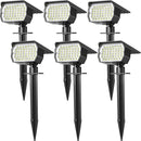 Solar Spot Lights Outdoor Waterproof IP65, 6 Pack Landscape Spotlights with 46 LEDs, 3 Modes Auto On/Off Solar Powered Flood Lights for Outside Pathway, Yard, Garden, Walkway (Cool White) by CozyNest Decor