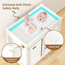 YUFU Baby Changing Table, Diaper Changing Table with Laundry Hamper, 3 Storage Drawers and Pad, Wooden Infant Diaper Changing Station, White by TinyTreasures Baby Boutique