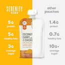 Serenity Kids 6+ Months World Explorers Coconut Curry Chicken Baby Food Pouch - BPA-Free Pouches - Ethically Sourced Meats & Organic Veggies - GMO-Free Savory Blend - 3.5 Oz, 12 Pack by TinyTreasures Baby Boutique