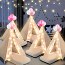 6 Pack Sleepovers Teepee Tent for Kids Bulk with Mattress Sheet Light,Natural Cotton Washable Indoor Play Tent for Birthday Slumber Party Girls Boys Pajama Movie Night Supplies(White) by TinyTreasures Baby Boutique