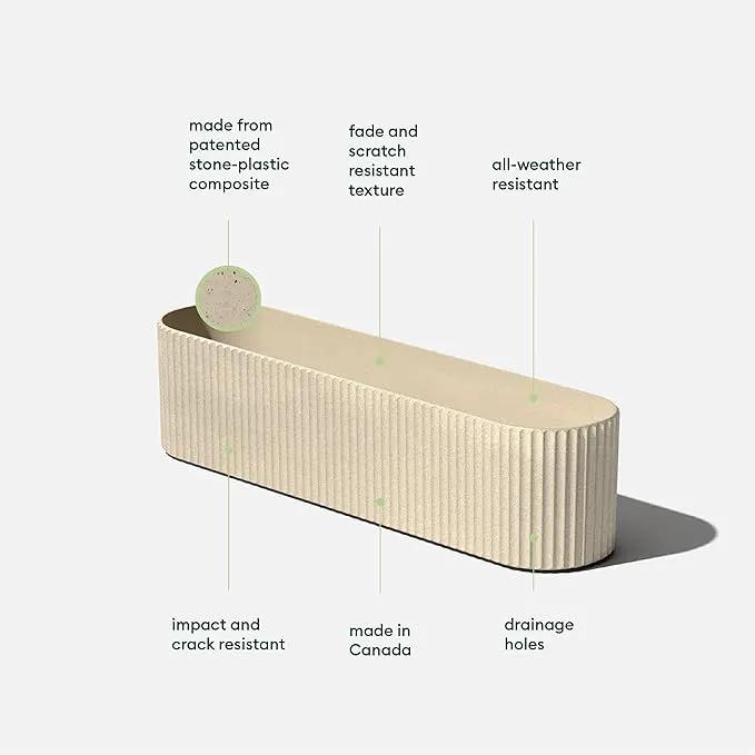 Veradek Demi Series Window Box Planter - Long Planter Box for Windowsill/Balcony | Durable Plastic-Stone Composite Material | Modern Décor for Flowers/Herbs, photo 3 of 9
