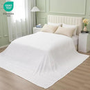 PHF Cooling Waffle Blanket California King Size, Lightweight 60% Rayon Derived from Bamboo & 40% Cotton Breathable Blanket for Hot Sleepers, Soft and Luxury for Bed Couch and Sofa, 110"x96", White by CozyNest Decor