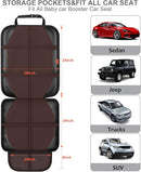 Car Seat Protector,2 Pack Automotive Seat Protectors Baby Carseat Pad Waterproof & Durable 600D Fabric for Child Baby Car Seat Mat Vehicle Pet Cover 2 Storage Pockets (Brown) by TinyTreasures Baby Boutique