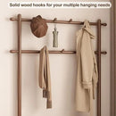 Coat Rack with Shoe Storage, Wooden Hall Tree with Bench, 11 Hooks and 2-Tier Storage Shelves, 3-in-1, Entryway Bench with Coat Rack (39.3"-Walnut) by CozyNest Decor